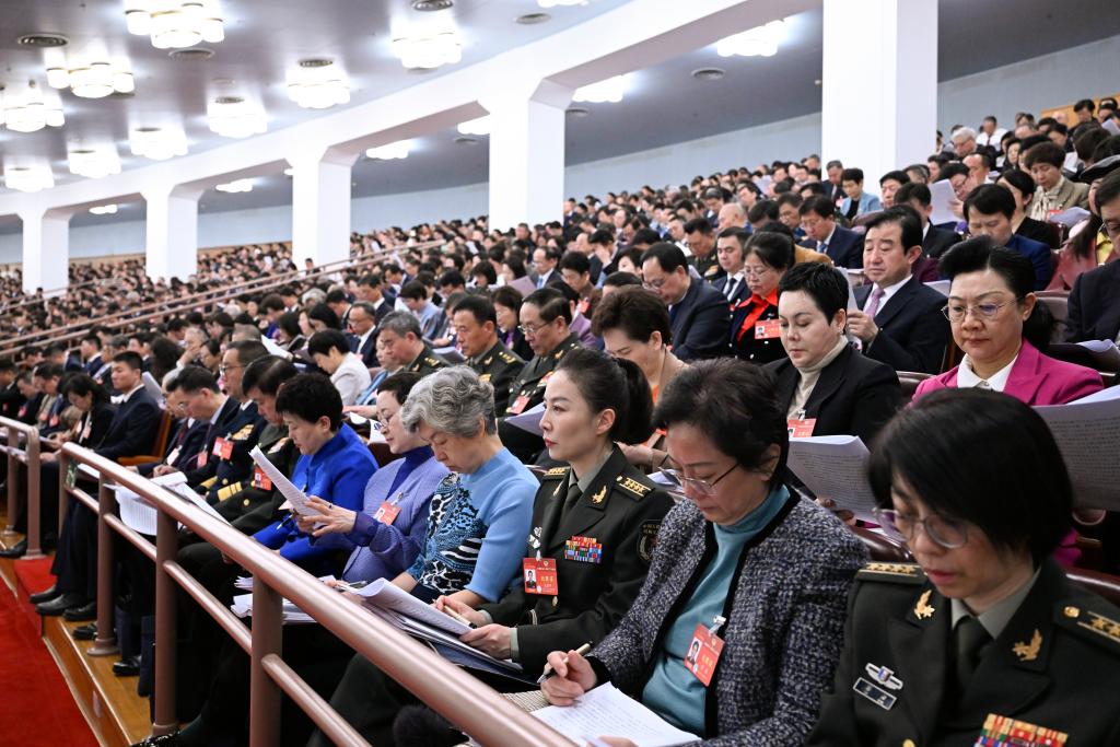 3月5日，第十四屆全國人民代表大會(huì)第二次會(huì)議在北京人民大會(huì)堂開幕。這是全國政協(xié)委員列席大會(huì)。新華社記者 申宏 攝