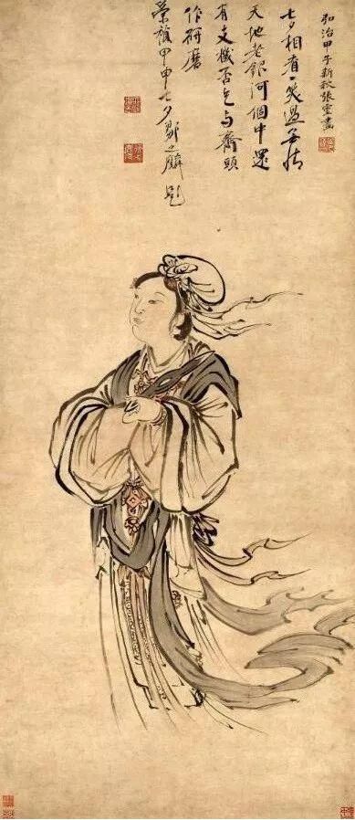 明 張靈《織女圖》上海博物館藏